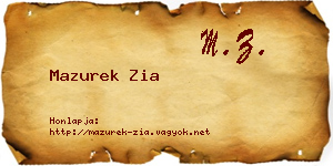 Mazurek Zia névjegykártya